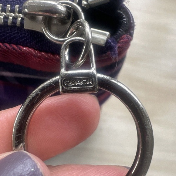 Coach Poppy Plaid Purple Pink Handbag Large gray condition - Picture 15 of 16